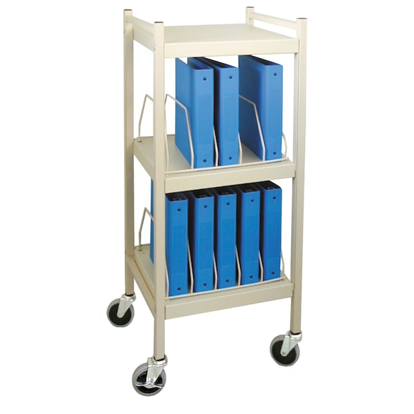 Mobile Mini Open Binder/Chart Rack Strg System 3 Shelves 10 Binder Cap